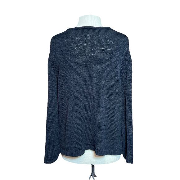 Chico’s 3 Women’s XL Black Cotton Polyester Knit Sweater - Picture 2 of 6